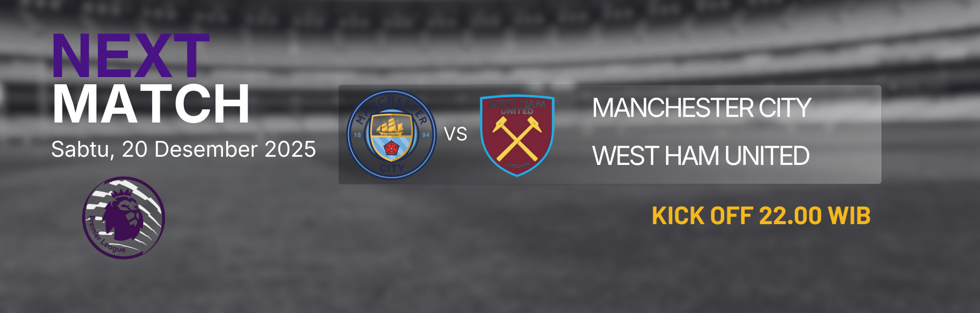 EPL MANCHESTER CITY VS WEST HAM UNITED